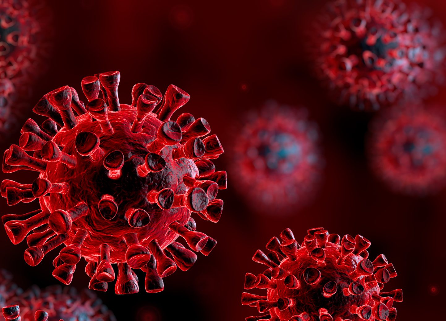 FUNIBER-corona-virus-in-red-background-microbiology-and-virology-concept-tres-d-rendering