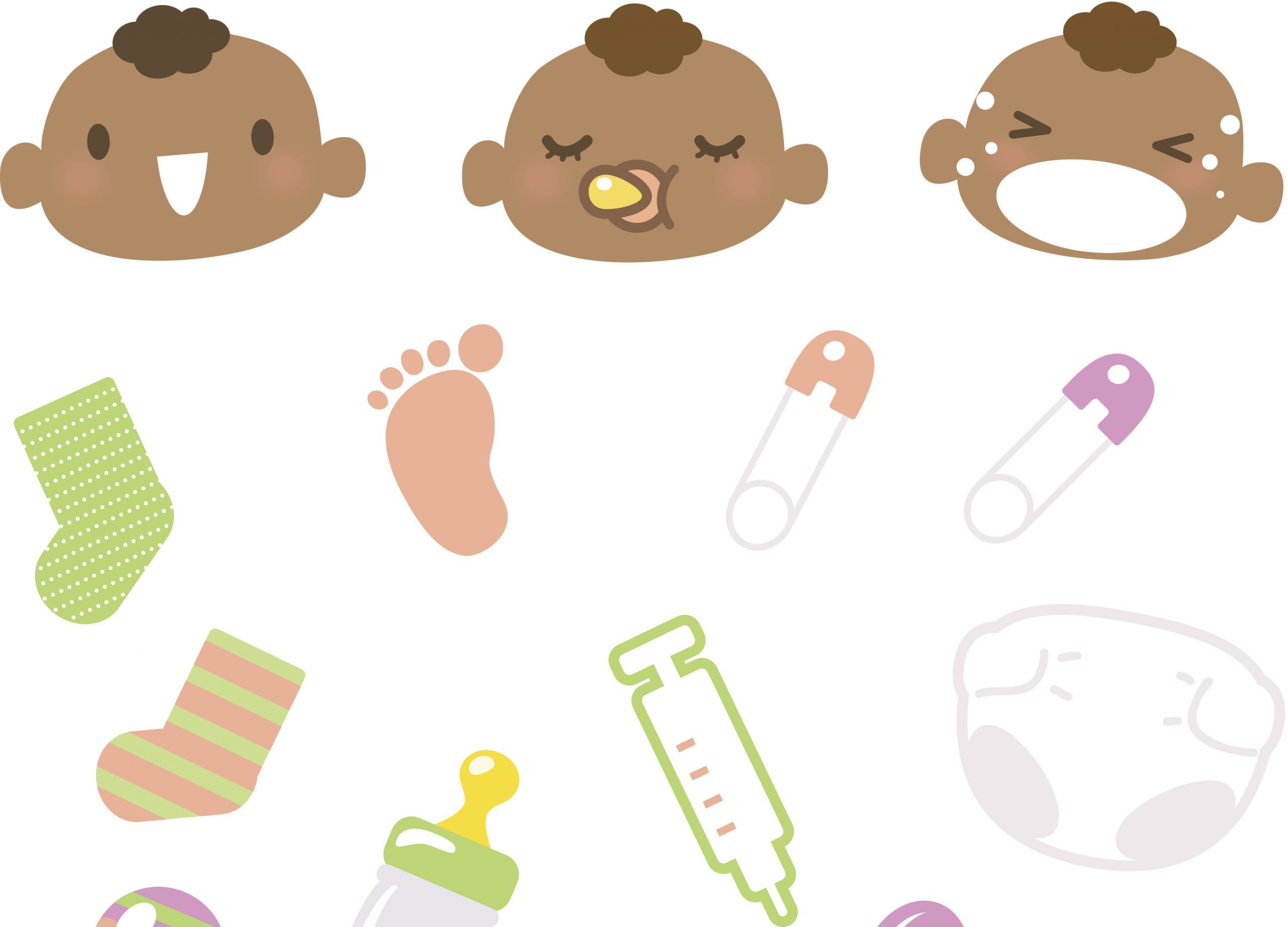 FUNIBER-icon-set-cute-babies-emoticons-and-baby-goods